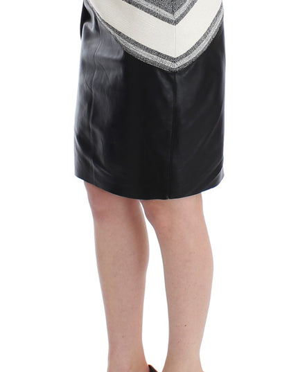 Sachin & Babi Gray Black Liza Leather Straight Pencil