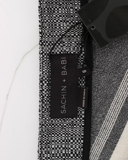 Sachin & Babi Gray Black Liza Leather Straight Pencil