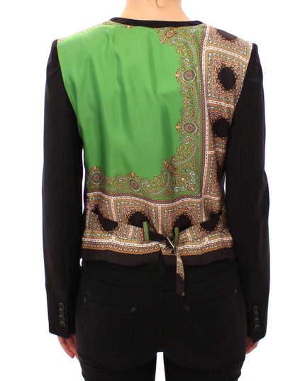 Dolce & Gabbana Black Silk Scarf Back Blazer Jacket
