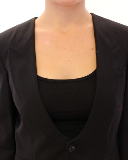 Dolce & Gabbana Black Silk Scarf Back Blazer Jacket