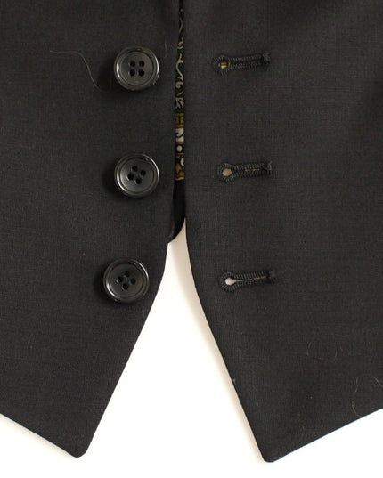 Dolce & Gabbana Black Silk Scarf Back Blazer Jacket