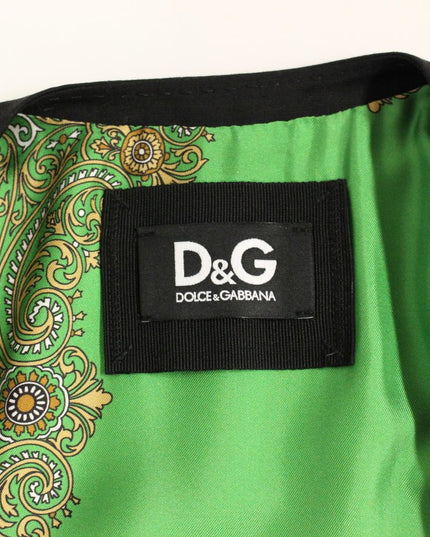 Dolce & Gabbana Black Silk Scarf Back Blazer Jacket