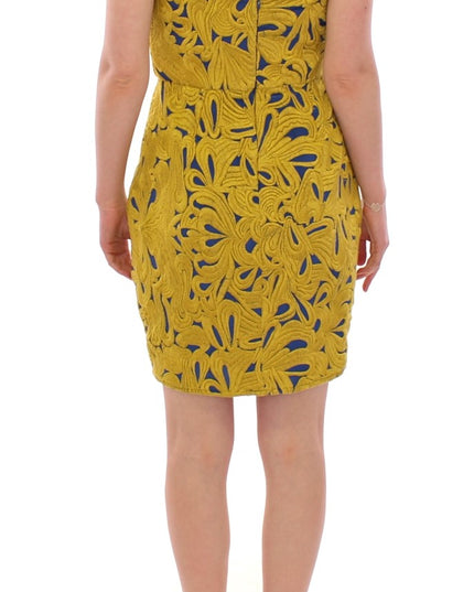 Sachin & Babi Blue Yellow Strapless Bubble Mini Shift Dress