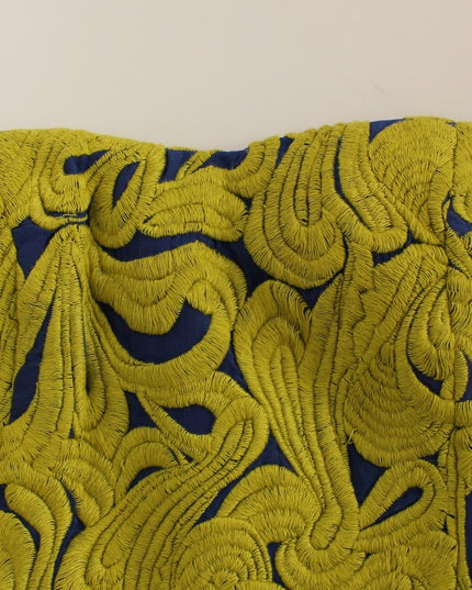 Sachin & Babi Blue Yellow Strapless Bubble Mini Shift Dress