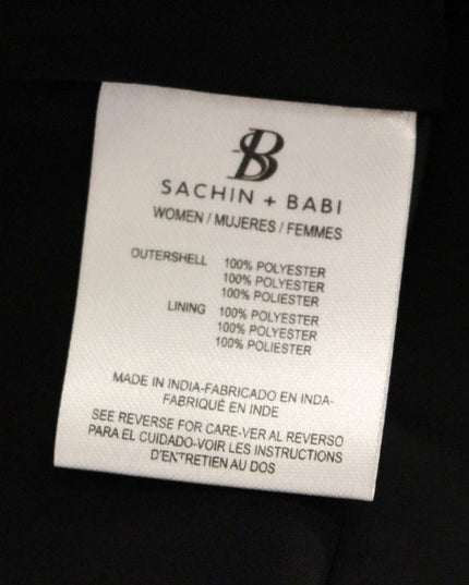 Sachin & Babi Black Silk Floral Pattern Shift Coctail Dress