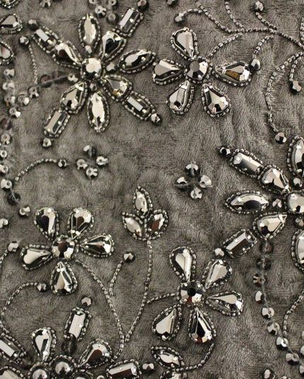 Dolce & Gabbana Black Crystal Handmade Above Knee Skirt