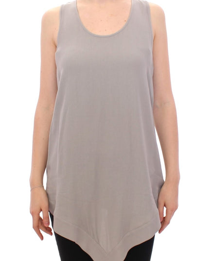 Comeforbreakfast Gray Viscose Tank Top Shirt Blouse