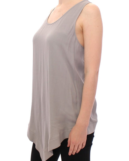 Comeforbreakfast Gray Viscose Tank Top Shirt Blouse