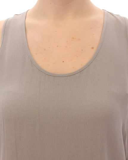 Comeforbreakfast Gray Viscose Tank Top Shirt Blouse