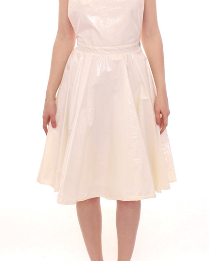 Licia Florio White Halterneck Knee Length Tea Dress