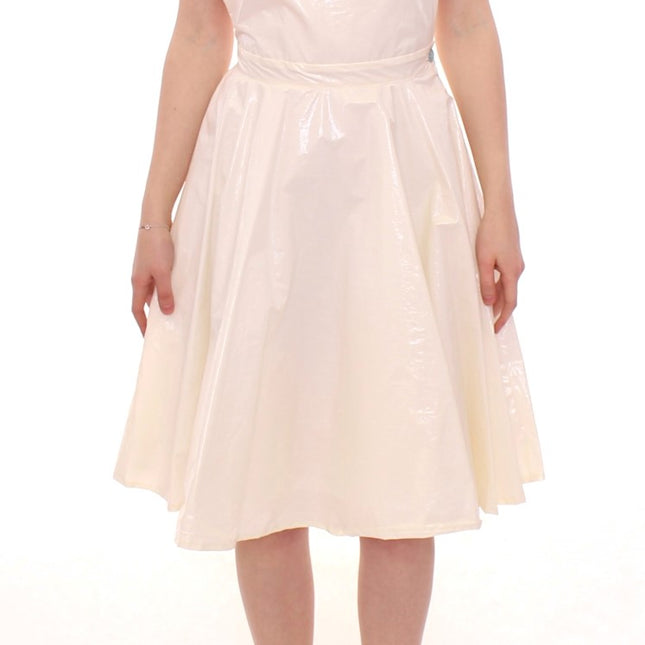 Licia Florio White Halterneck Knee Length Tea Dress