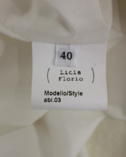 Licia Florio White Halterneck Knee Length Tea Dress