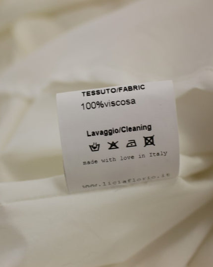 Licia Florio White Halterneck Knee Length Tea Dress