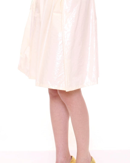 Licia Florio White Above-Knee Stretch Waist Strap Skirt