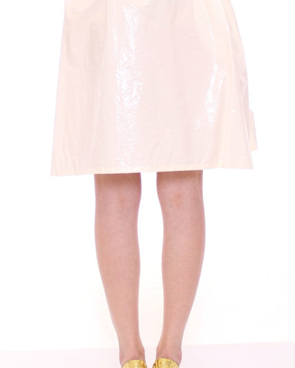 Licia Florio White Above-Knee Stretch Waist Strap Skirt