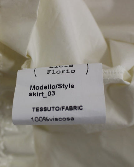 Licia Florio White Above-Knee Stretch Waist Strap Skirt