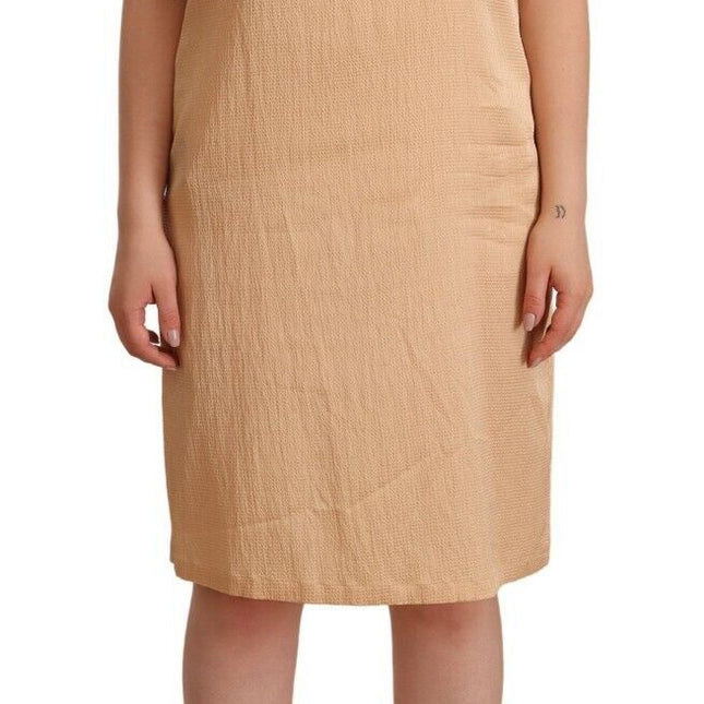Moschino Beige One Sleeve Knee Length Shift Dress