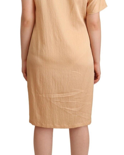 Moschino Beige One Sleeve Knee Length Shift Dress