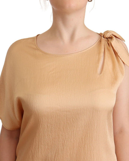 Moschino Beige One Sleeve Knee Length Shift Dress