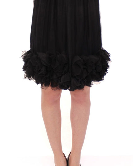 Dolce & Gabbana Black Silk Transparent Above Knees Skirt