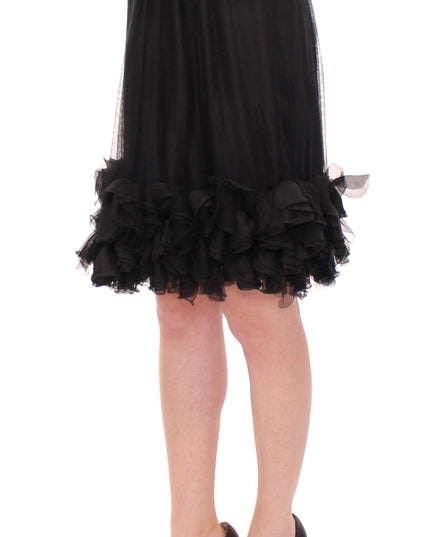 Dolce & Gabbana Black Silk Transparent Above Knees Skirt