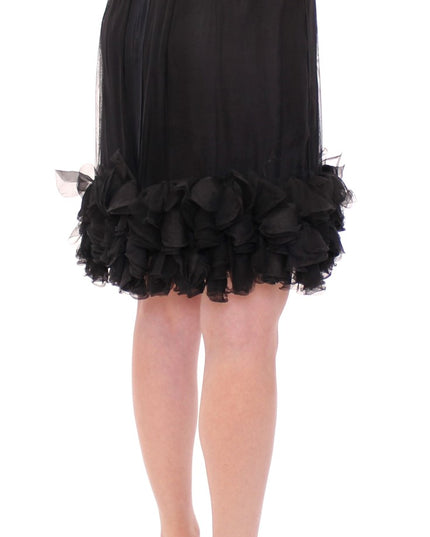 Dolce & Gabbana Black Silk Transparent Above Knees Skirt
