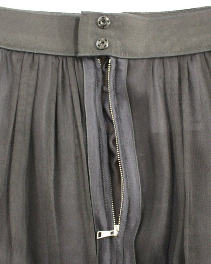 Dolce & Gabbana Black Silk Transparent Above Knees Skirt