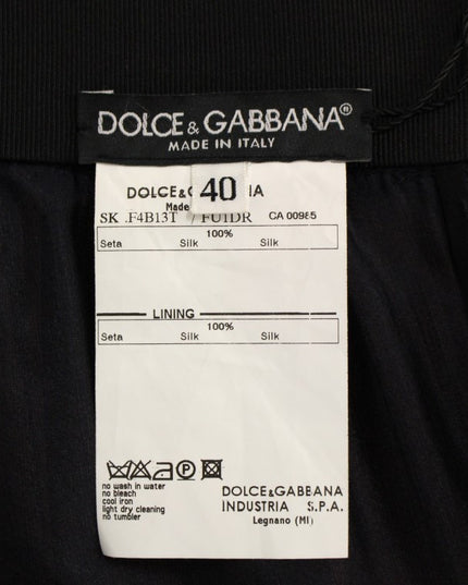 Dolce & Gabbana Black Silk Transparent Above Knees Skirt