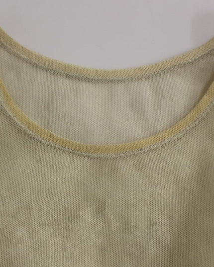 Dolce & Gabbana Beige Sleeveless Cotton Top Tank Blouse