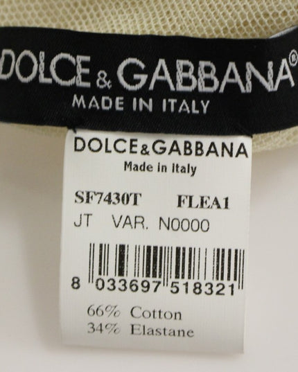 Dolce & Gabbana Beige Sleeveless Cotton Top Tank Blouse