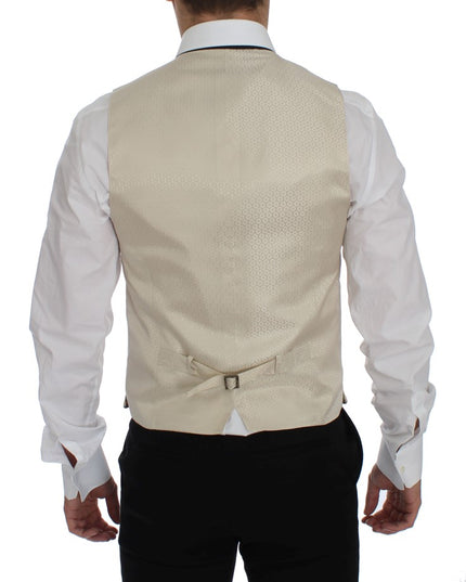 Dolce & Gabbana Beige Polka Dot Silk 2 Piece Blazer