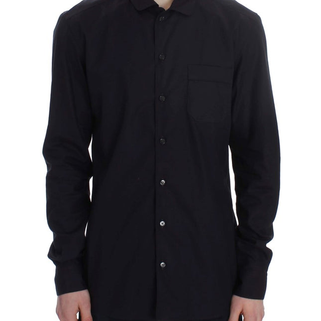 Dolce & Gabbana Purple Striped Cotton Pajama Lounge Shirt