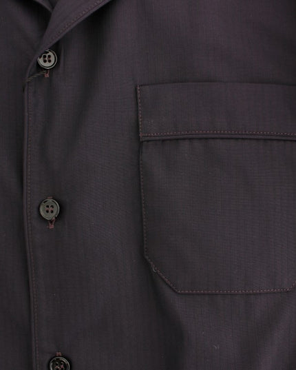 Dolce & Gabbana Purple Striped Cotton Pajama Lounge Shirt