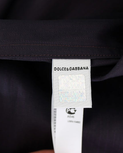 Dolce & Gabbana Purple Striped Cotton Pajama Lounge Shirt