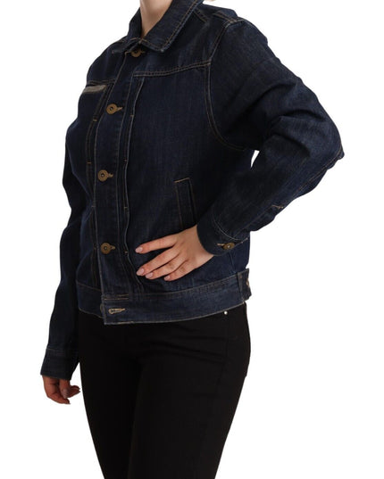 Master Coat Dark Blue Button Down Long Sleeves Denim Jacket