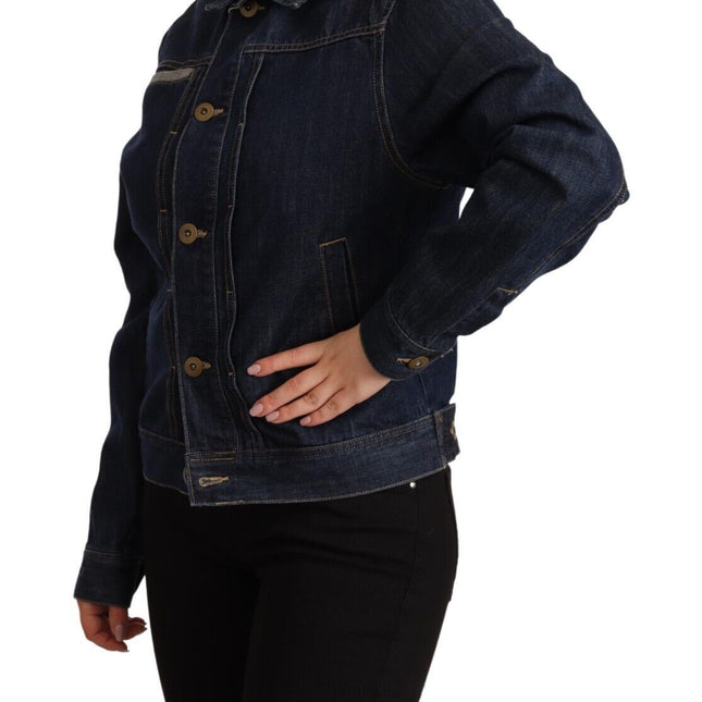 Master Coat Dark Blue Button Down Long Sleeves Denim Jacket