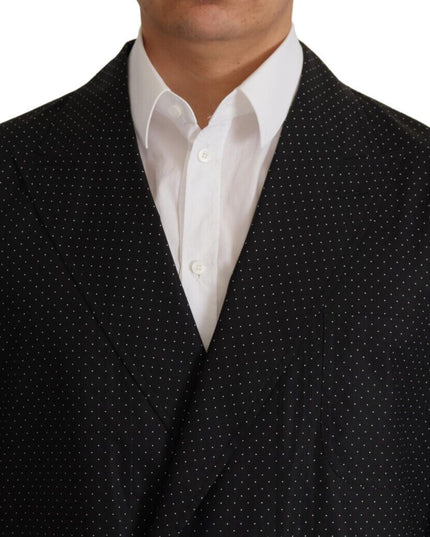 Dolce & Gabbana Black Polka Dotted Cotton Blazer Jacket