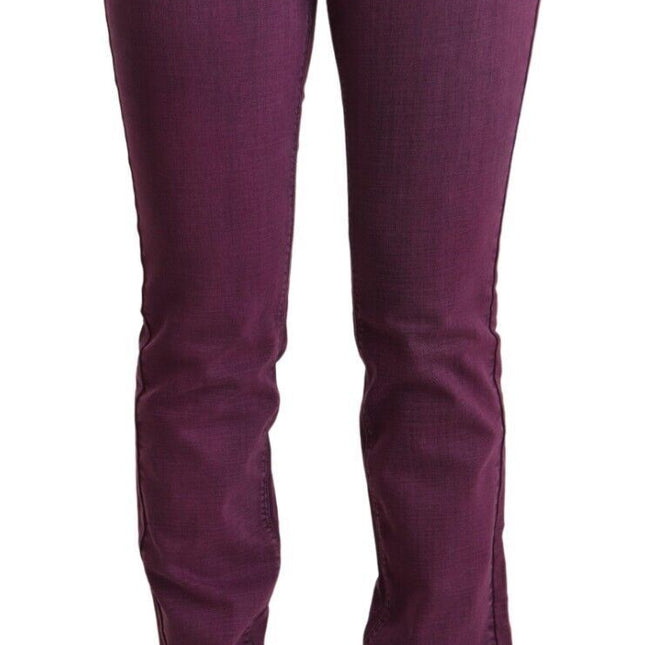 Costume National Purple Cotton Stretch Slim Fit Denim Jeans