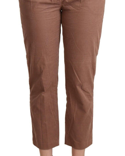 Costume National Brown Cotton Tapered Cropped Pants