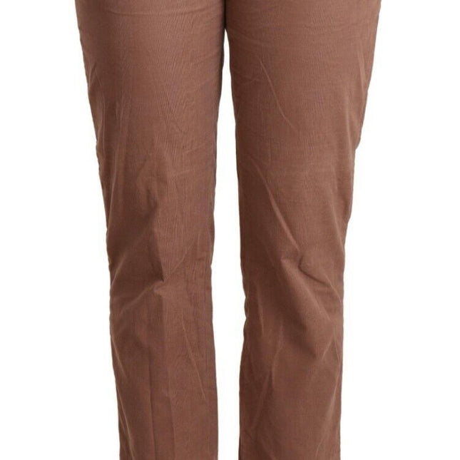 Costume National Brown Cotton Tapered Cropped Pants