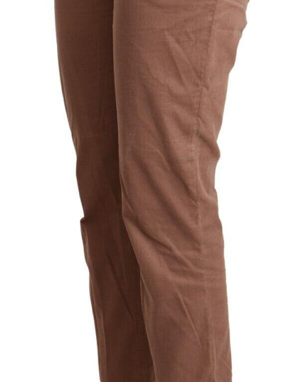 Costume National Brown Cotton Tapered Cropped Pants