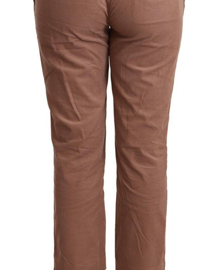 Costume National Brown Cotton Tapered Cropped Pants