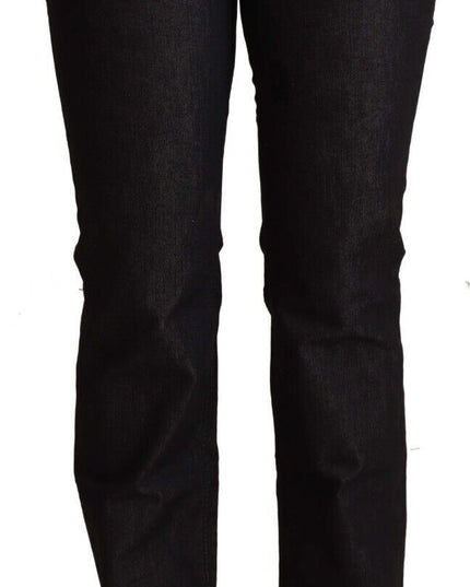 Costume National Black Cotton Low Waist Skinny Jeans