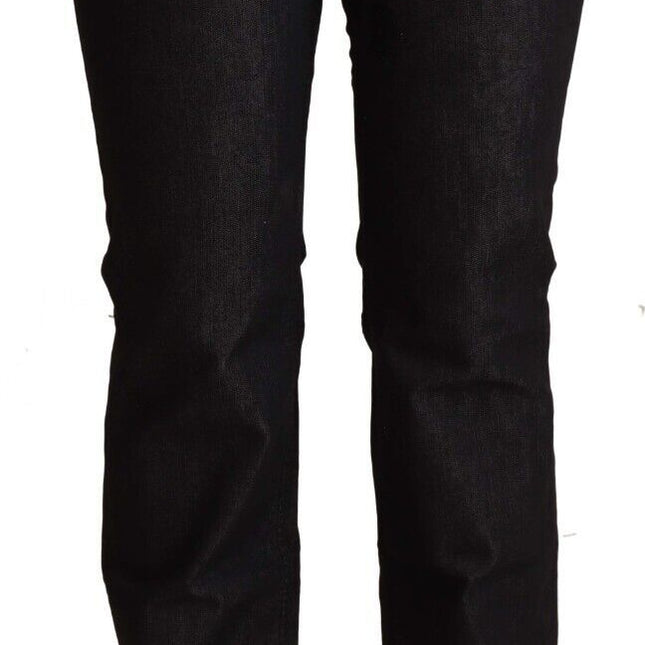 Costume National Black Cotton Low Waist Skinny Jeans