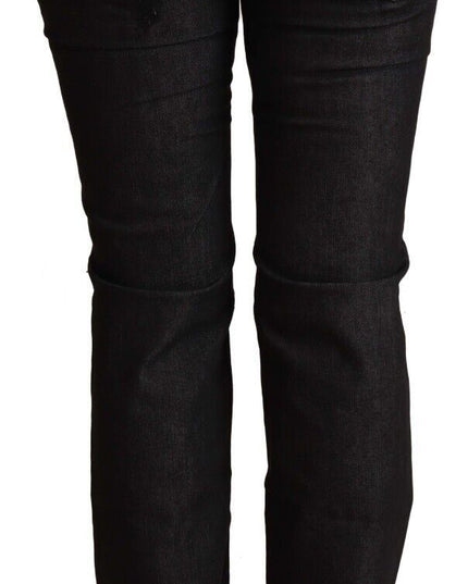 Costume National Black Cotton Low Waist Skinny Jeans