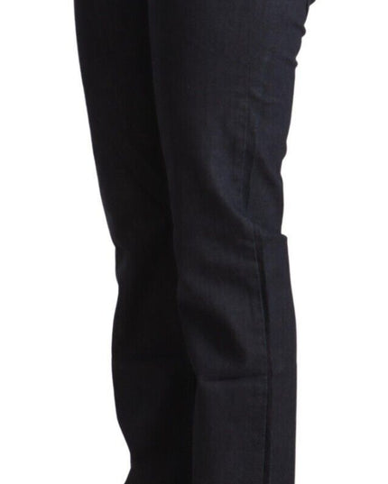 Exte Dark Blue Cotton Stretch Low Waist Straight Denim Jeans