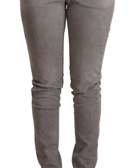 Acht Light Gray Washed Cotton Slim Fit Denim Jeans