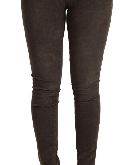 Acht Brown Cotton Slim Fit Denim Low Waist Jeans