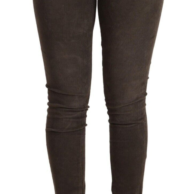 Acht Brown Cotton Slim Fit Denim Low Waist Jeans