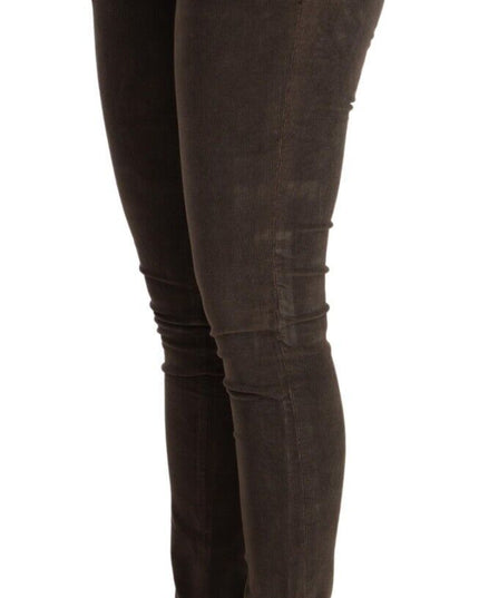 Acht Brown Cotton Slim Fit Denim Low Waist Jeans